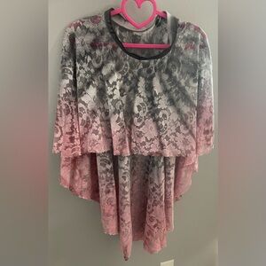 Watercolour brand lace hi-low dance skirt ombre grey and pink size petite or XS